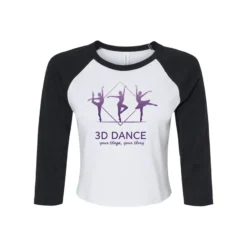 3D Dance 3/4 Baseball Crop